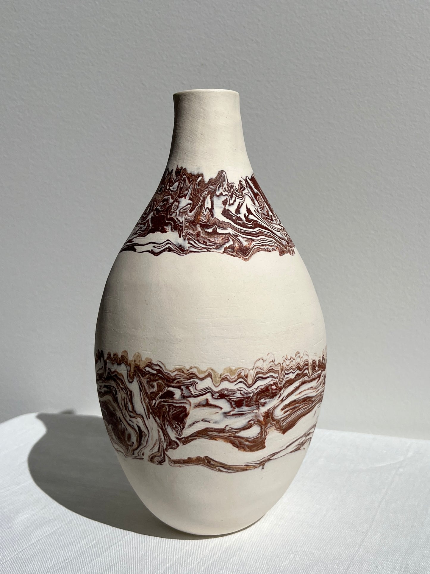 Bottle Vase- Mahogany Marble
