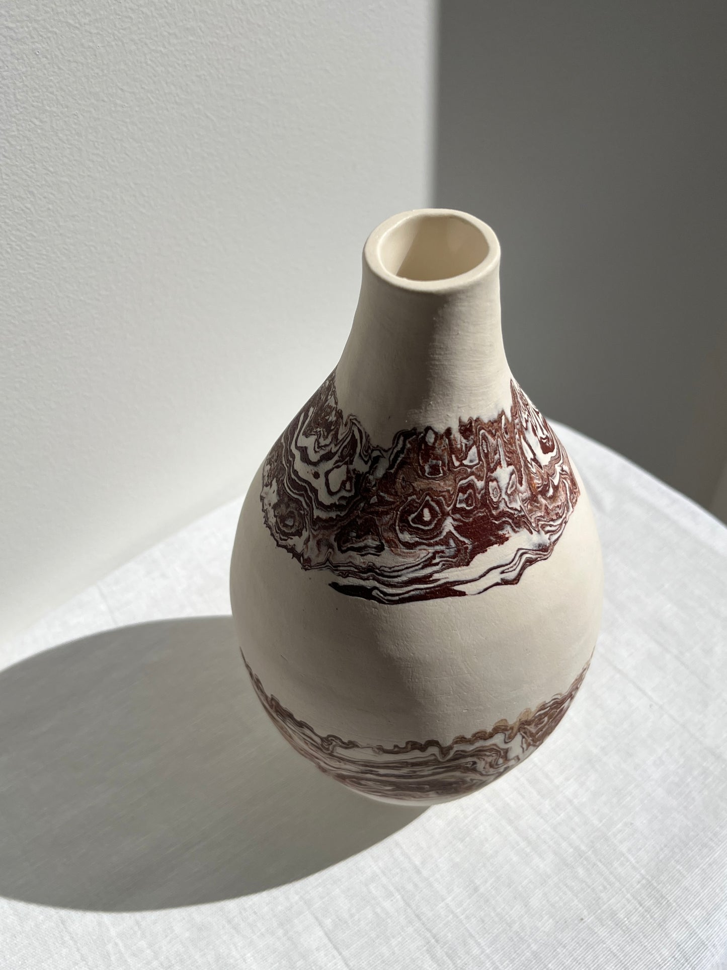 Bottle Vase- Mahogany Marble