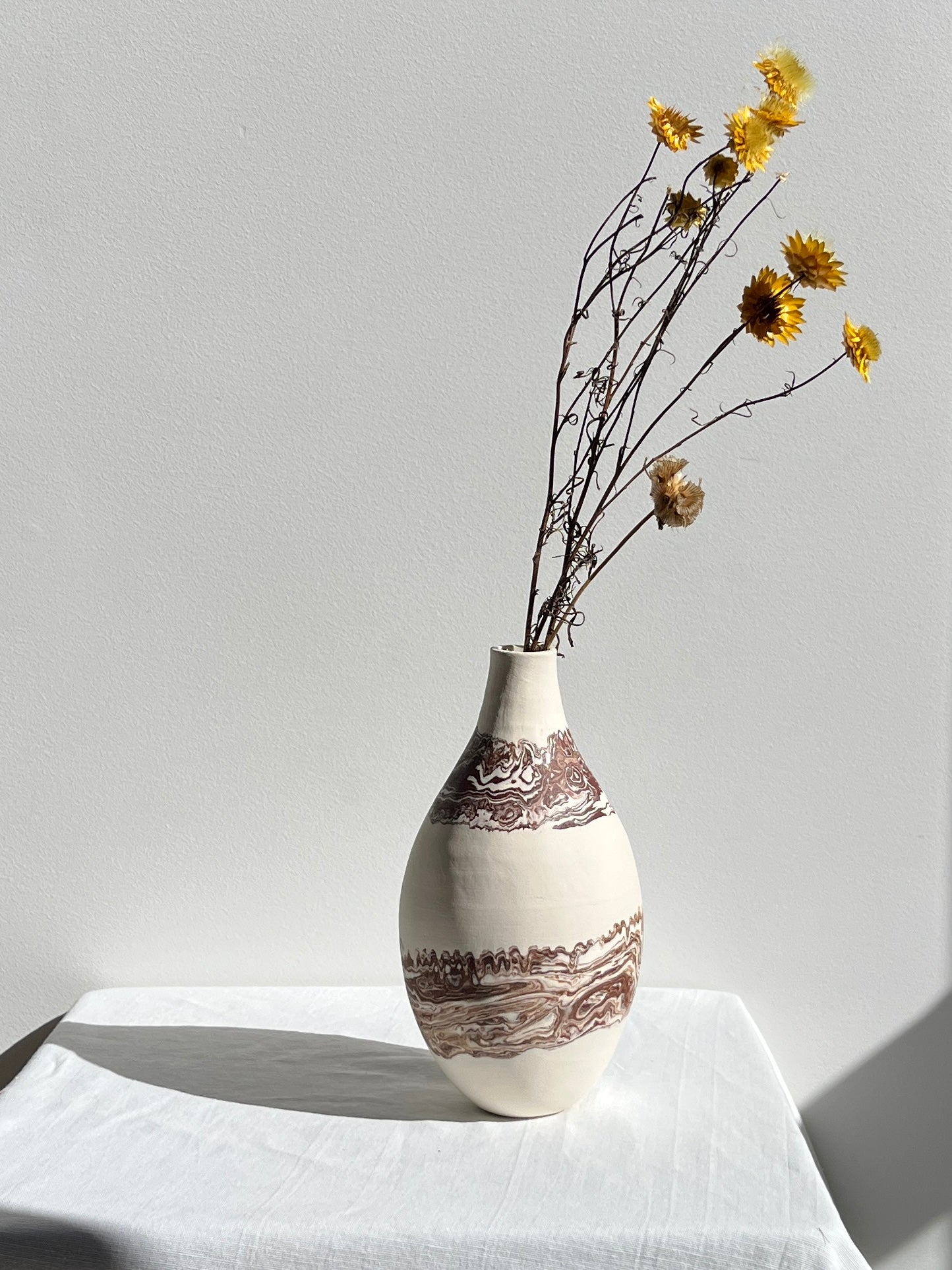 Bottle Vase- Mahogany Marble