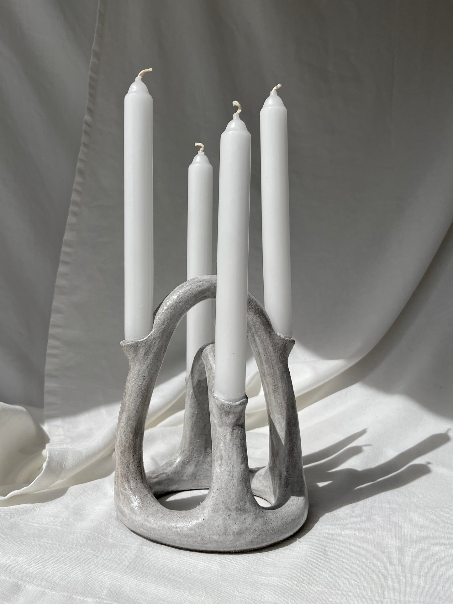 Arch Candelabra- Washed Pearl