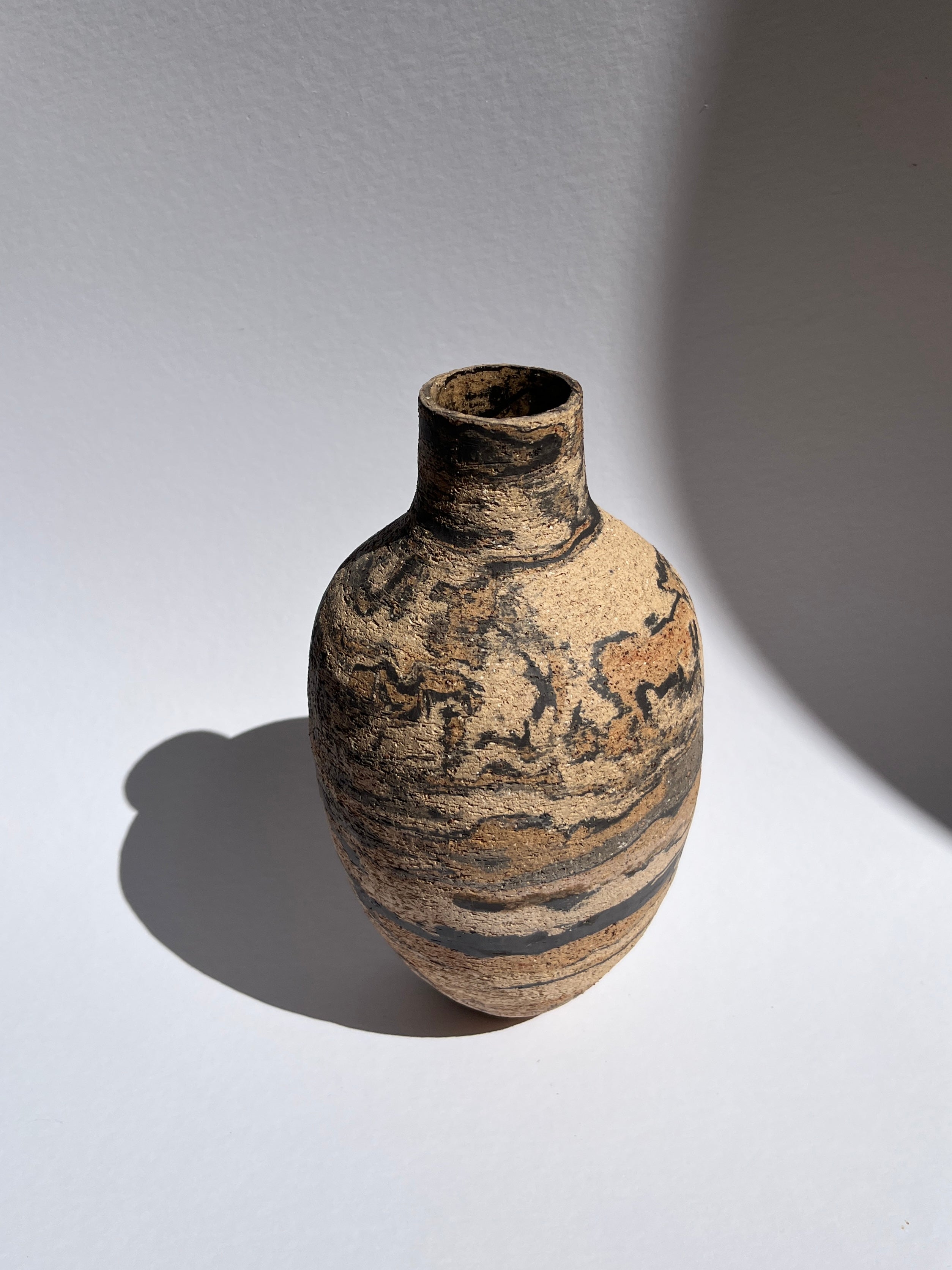Bottle Vase- Dark Marble