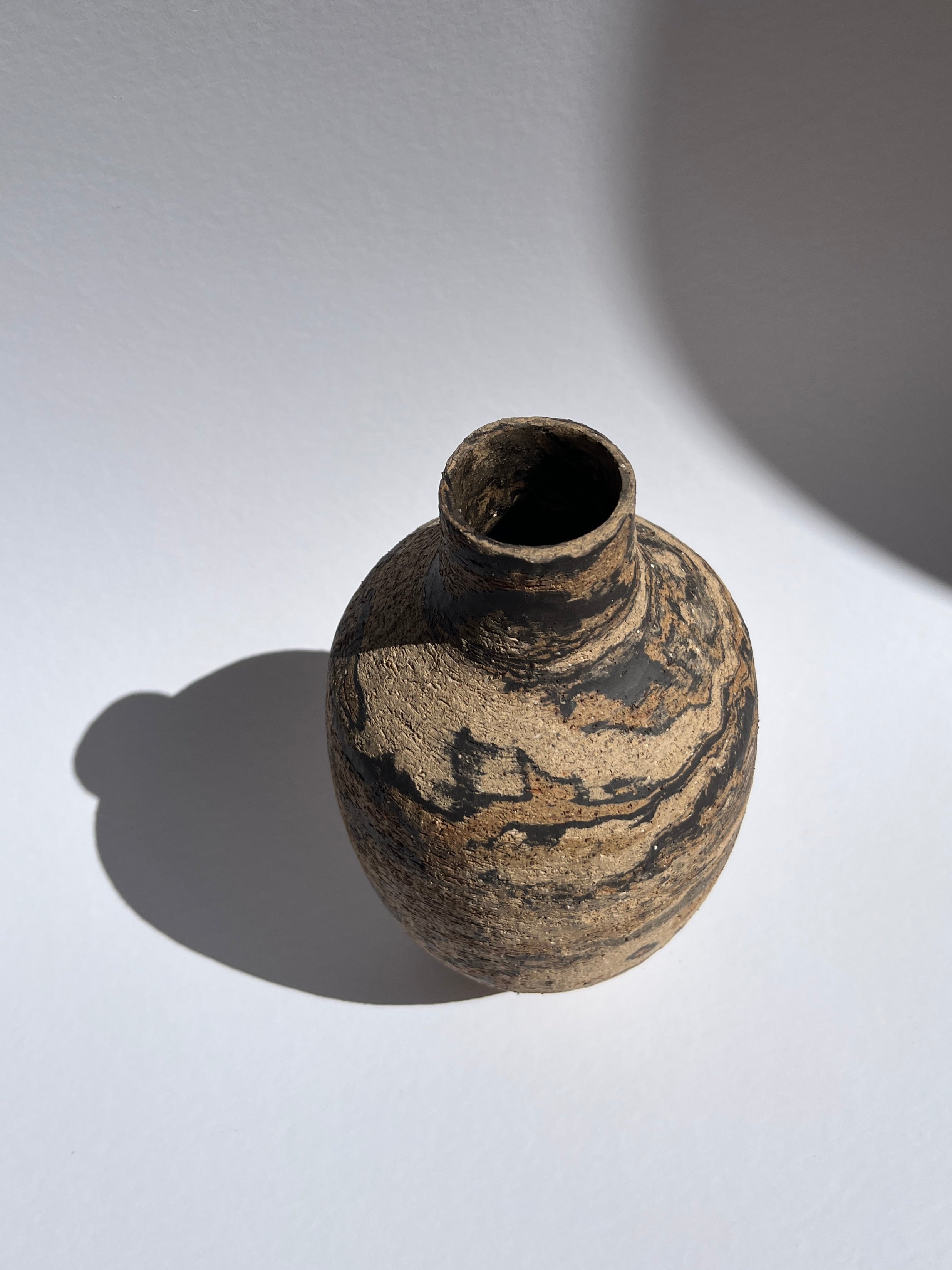 Bottle Vase- Dark Marble