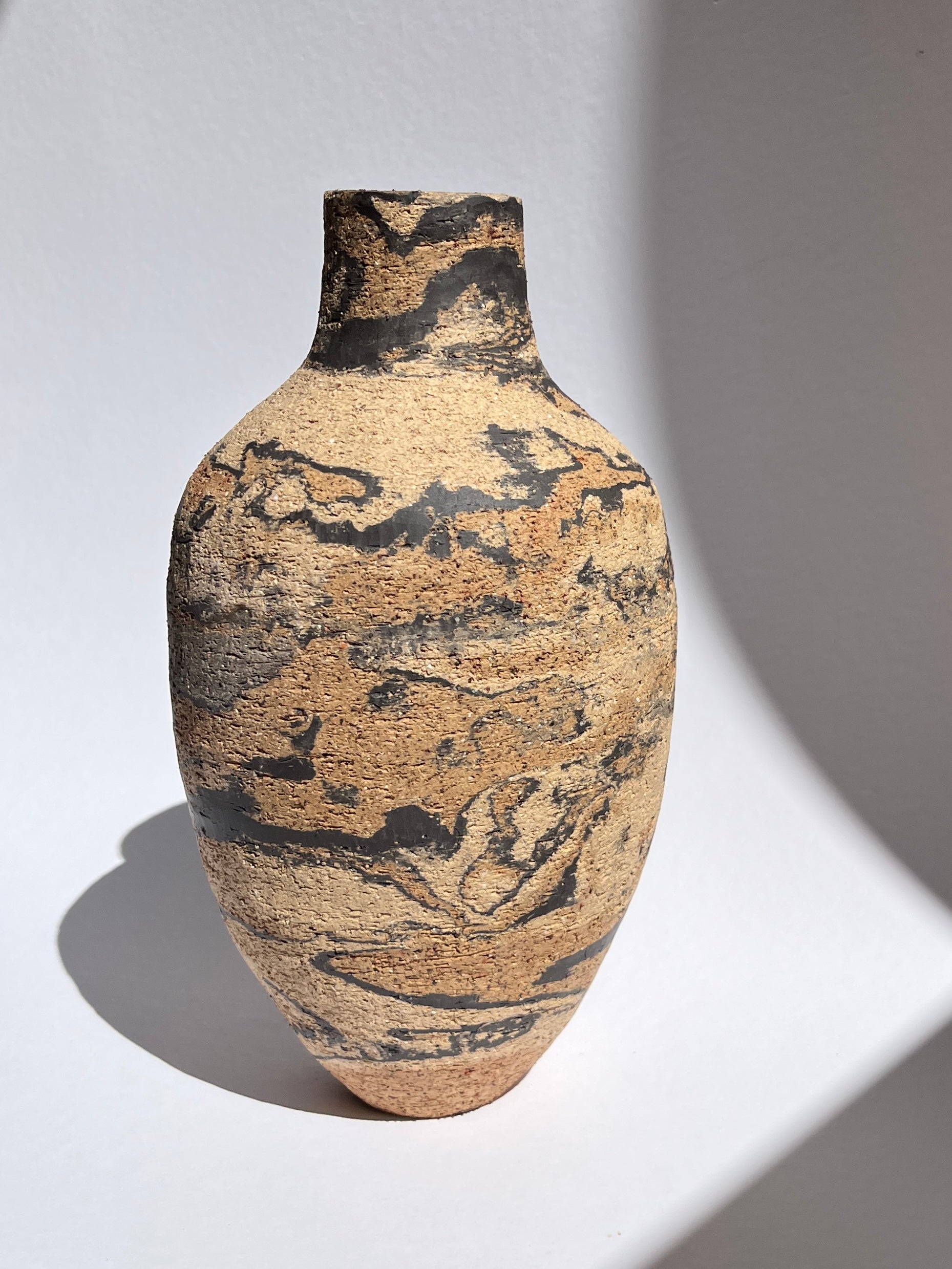 Bottle Vase- Dark Marble