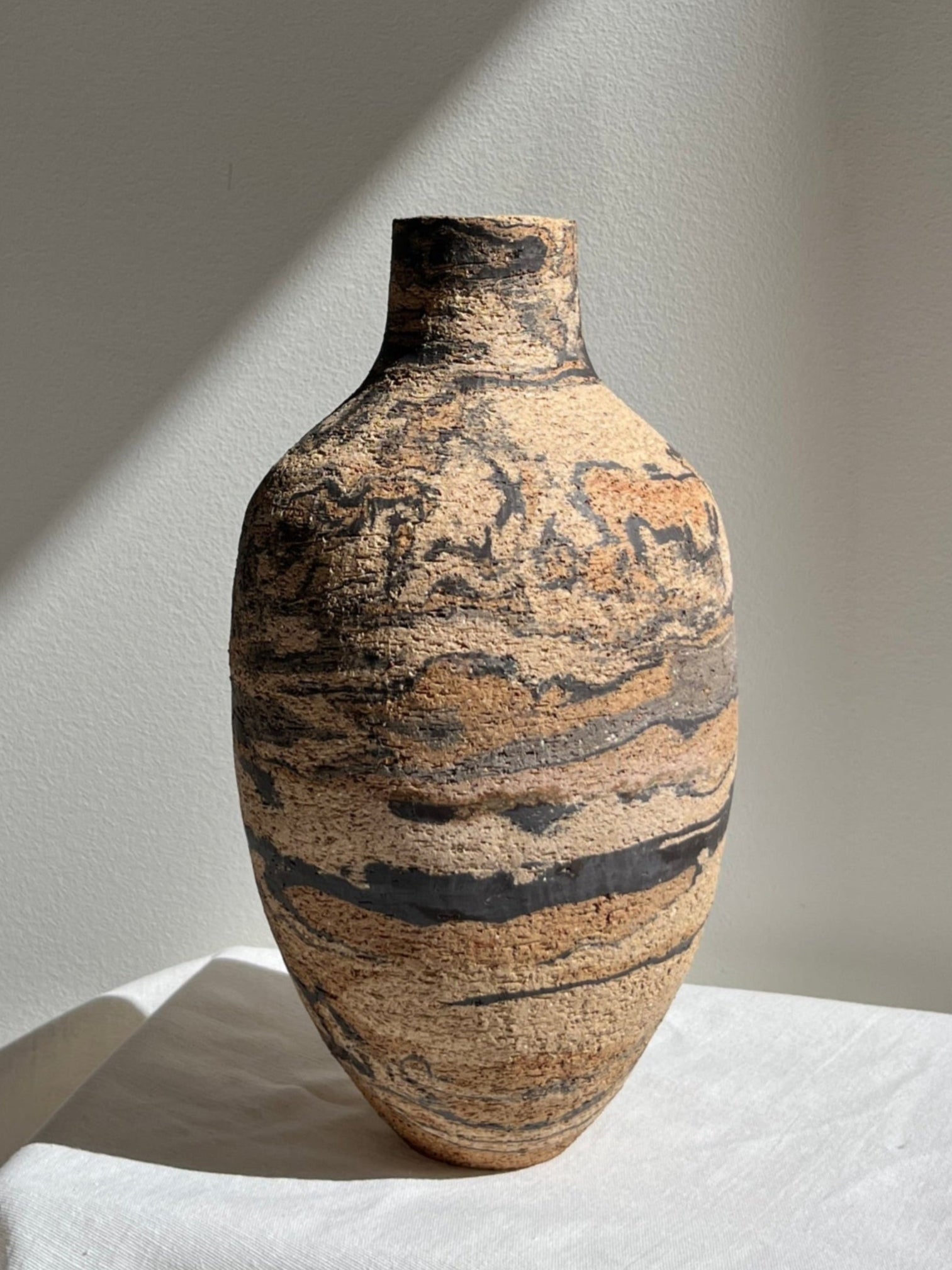 Bottle Vase- Dark Marble