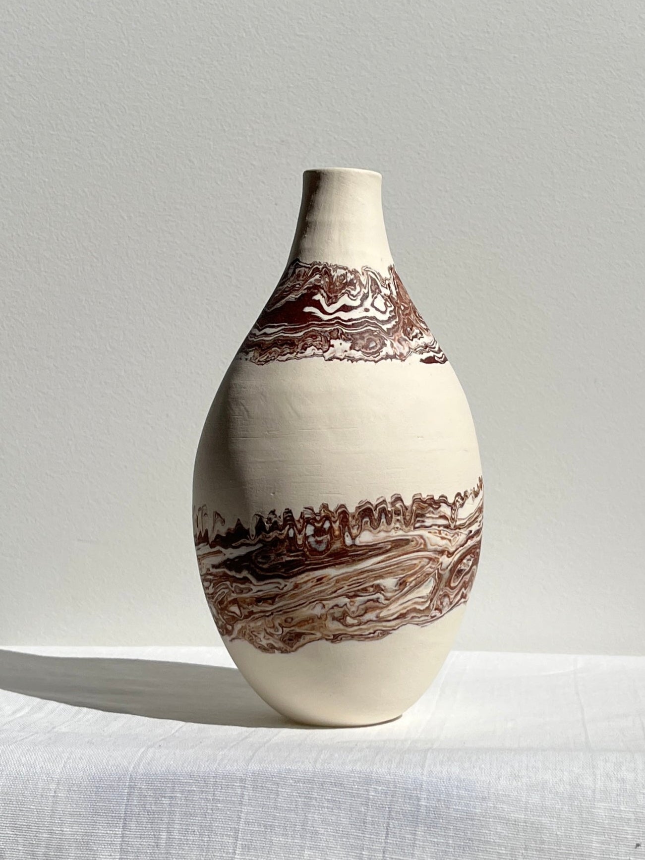 Bottle Vase- Mahogany Marble