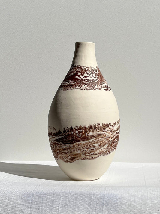 Bottle Vase- Mahogany Marble