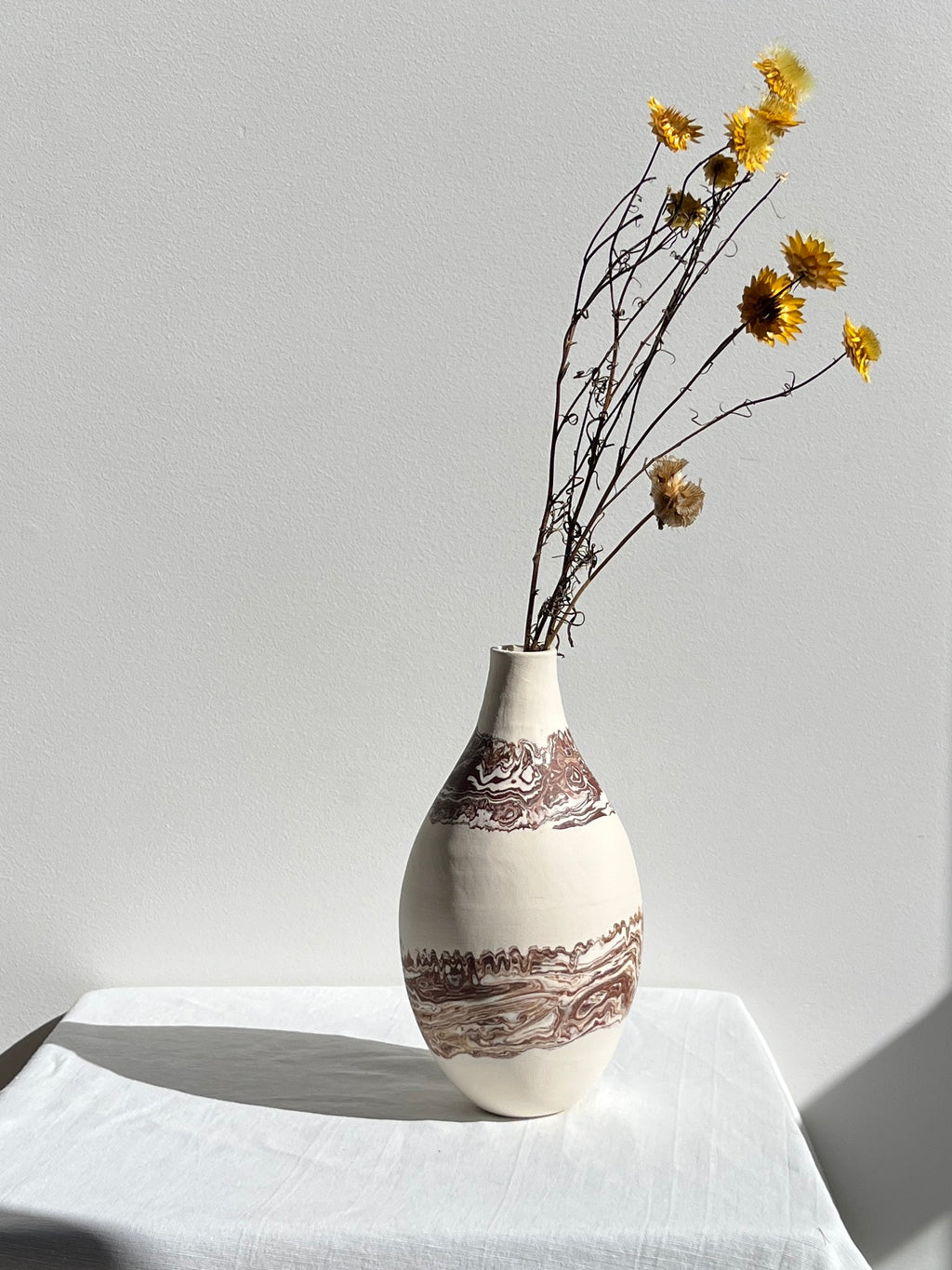 Bottle Vase- Mahogany Marble